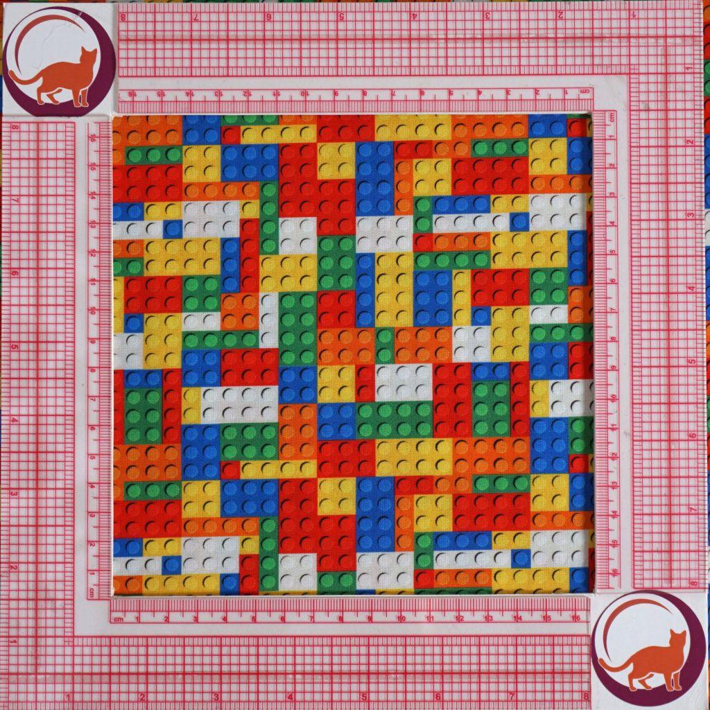 Baumwollstoff Motivdruck Bausteine bunt